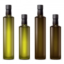 Empty Square Dark Green Cooking Olive Oil Glass Bottle